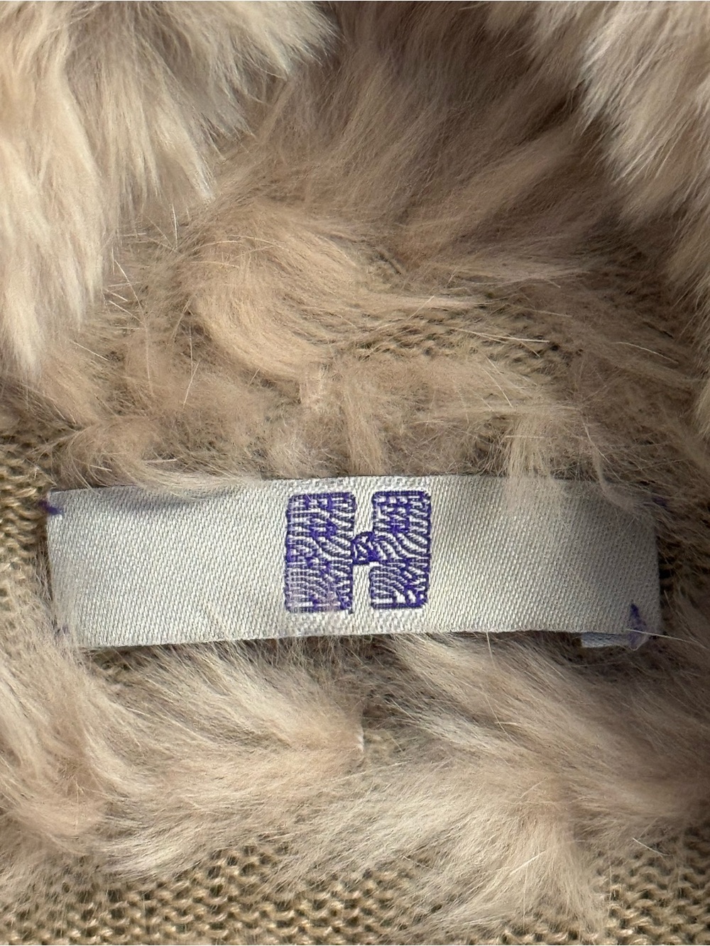 Hbrand Rabbit Fur Wrap Sweater Jacket - Picture 4 of 8